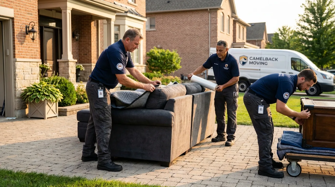 Large estate moving crew wrapping furniture in Eatonville, WA